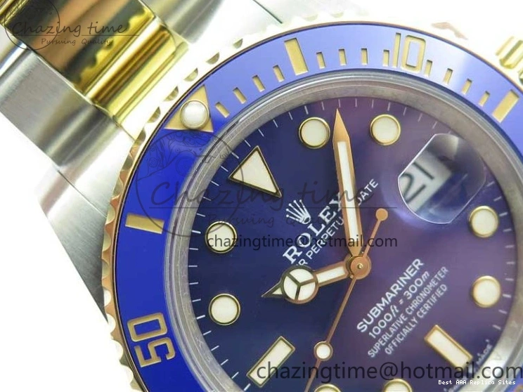 AAA Replica Watches HighQuality Edition Bracelet YG YG 2574 on Best Dial 41mm LB Blue SS Maker SS BP 126613 Submariner 0106